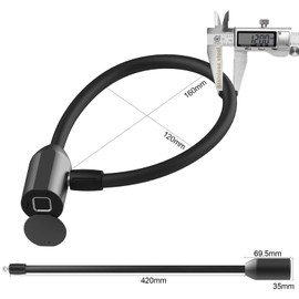 Lock Fingerprint, Eseesmart Bicycle Lock with Fingerprint App, Waterproof Bicycle Lock High Security, 12 mm Cable 420 mm Length for Bicycle, Scooter, Door, Baby Pram