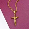 FaithHeart Halskette mit Kreuzanhänger,Herren Jungen goldene Kruzifix Kette Geschenke für