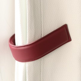 OCIOLI Modern Black Curtain Tiebacks 2 Pack - Wall Mount U-Shaped Holdbacks for Drapes, Premium PU Leather Drapery Pull Backs & Decorative Tieback Hooks with Durable Curtain Holder Design (2, Red)