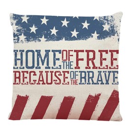 Ofocam Throw Pillow Cover Blue Americana Patriotic Design Independence Day Celebration of 4Th July Red America Memorial Decorative Throw Pillow Cushion Case 18 x 18 Inches Pillowcase