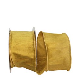 Reliant Ribbon 92975W-035-40F Dupioni Supreme Wired Edge Ribbon, 2-1/2 Inch X 10 Yards, Gold