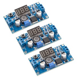 Pack of 3 Step Down Converter, QIQIAZI DC-DC Buck Converter Module, DC Converter Voltage Regulator, Buck Converter for 4-40V to 3.3-24V with 3-Digit Digital Display