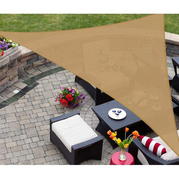 AsterOutdoor Sun Shade Sail Triangle 10' x 10' x 10'