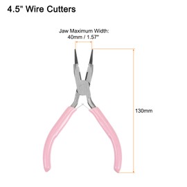 sourcing map Mini Round Nose Pliers 4.5 Inch Conical Claw Precision Fine Pliers with Pink Plastic Handle for Crafts Jewellery Making