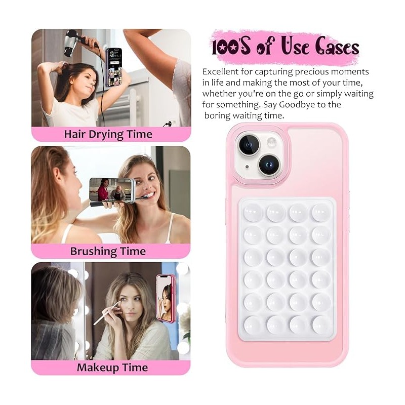 Red Adhesive Mount Cellphone Mobile Phone Grip Accessory Silicone Suction