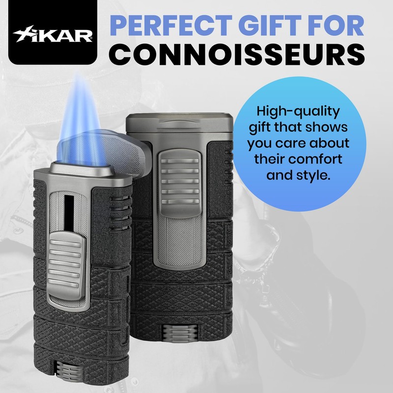 Xikar Tactical Triple Power Jet Flame Lighter, Engineered for Performance,