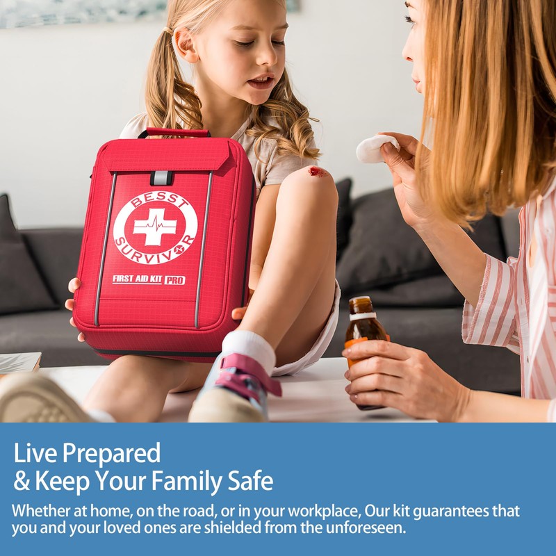 Besst Survivor Comprehensive First Aid Kit -Labeled Compartments for Trauma