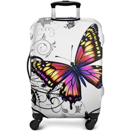 Butterfly Suitcase Cover for Butterfly Lover,Suitcase Protector Elastic Luggage Anti-scratch (Color 1, Large (25-28in))