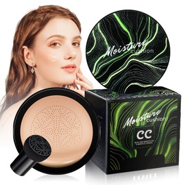 dfjdskl Mushroom Head Air Cushion CC Cream - Moisturizing BB Creams Foundation, Long-Lasting Waterproof New Air Cushion CC Cream Concealer for Even Skin Tone (Buff Beige, 1 PCS)