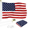 G128 Combo Pack: 6 Ft Aluminum Spinning Flagpole (White) &