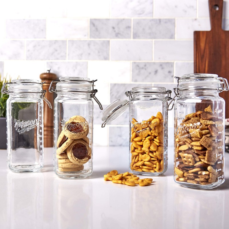 Mason Craft & More Airtight Kitchen Food Storage Clear Glass