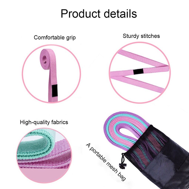 Yoga Stretch Belt 3 Colors Elastic Safe Fitness Resistance Band