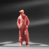 SOUFORCE 1/64 Scale Miniature Figure Man with Jumpsuit Hat Hand
