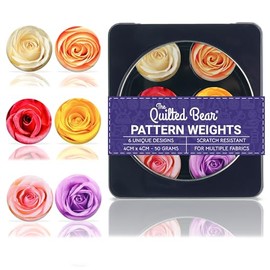 The Quilted Bear Pattern Weights - Multiple Designs of Scratch Resistant Paper Weights/Pattern Weights for Sewing or Cutting Fabric (TQB - Roses)