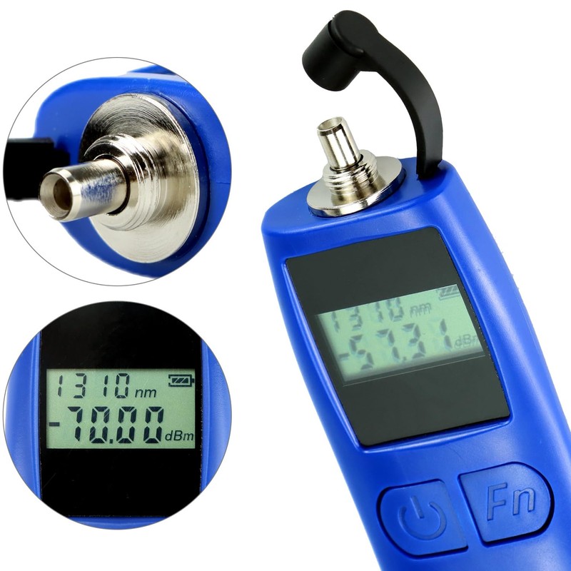 QWORK® Portable Optical Power Meter -70~+10dBm - 6 Calibrated Wavelengths