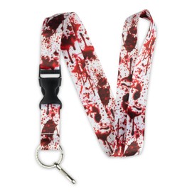 Limeloot Colorful Lanyard for Keys, ID Badges, and Accessories - Premium Lanyard with Quick Release Buckle and Flat Ring., Blood Spatter, Standard