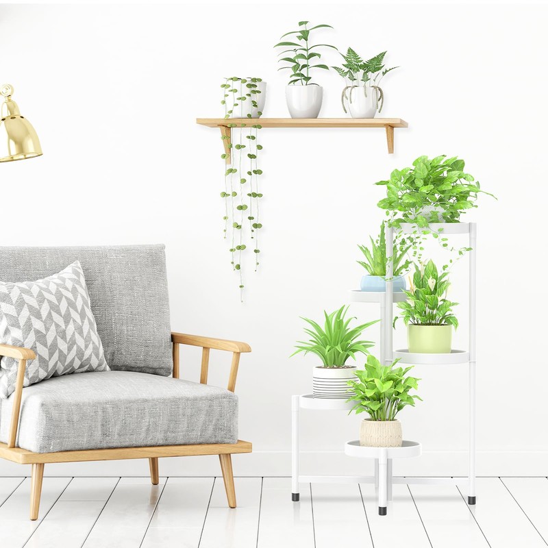 iDavosic.ly Plant Stand Indoor Outdoor, 5 Tier Corner Metal Flower