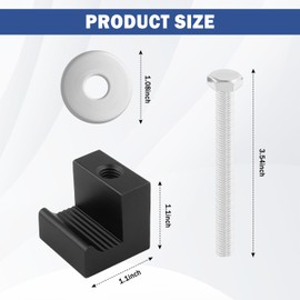 4PCS Truck Tool Box Mounting Kit,Aluminum Alloy Tool Box Mount J Hook Crossover Tie Downs,Universal Truck Accessories Pickup Toolbox Rail Mounting Kit for Fix Tool Boxes (Black)