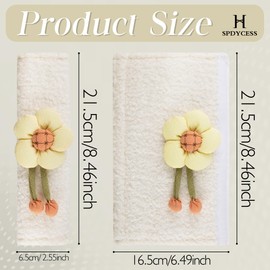 SPDYCESS Child Seat Belt Pads, Short Plush Fluffy Cute Flower Car Seat Belt Cushion, Car Accessories Interior for Women and Girls