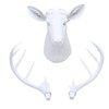 White Resin 10-Point Deer Head Bust, Wall Mounted Rustic Decor,