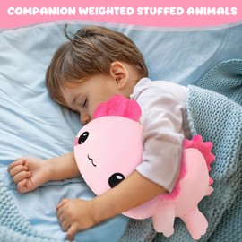 Xfrog Weighted Axolotl Plush, Large Stuffed Animal for Anxiety, Pink Axolotl Stuff Toy Cute Hugging Throw Pillow Doll for Boys Girls Girlfriends 35CM