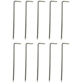 Savage Island 300mm x 6mm 10 Pack Galvanised Heavy Duty Steel Ground Stakes/Tent Pegs/Anchor Stakes. Suitable For Marquees, Trampolines, Gazebos, Bouncy Castles, Tents, Polytunnel Greenhouses