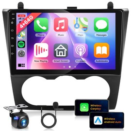 Podofo 4GB 64GB Car Stereo Radio for Nissan Altima 2008-2012 Manual A/C,Carplay Android Auto MirrorLink,9inch 1280x720P IPS HD IPS Touchscreen 5.0Bluetooth RDS FM DSP GPS WiFi Backup Camera