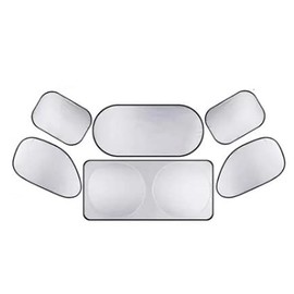 6Pcs Silver Coated Double Loop Car Windshield Sun Shade Set for Automotive Sun Blocker Kit