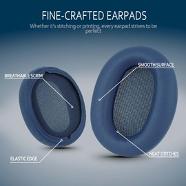 Krone Kalpasmos Replacement Earpads Compatible with Sony WH-CH720N, Protein Leather Memory Foam Replacement Ear Cushion, Blue