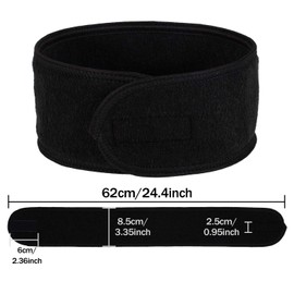 Whaline Spa Facial Headband Head Wrap Terry Cloth Headband 4 Counts Stretch Towel for Bath, Makeup and Sport (Black)