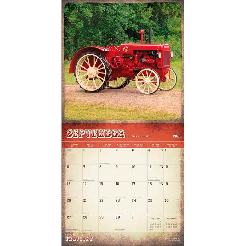 Vintage Tractors | 2026 12 x 24 Inch (Hanging) Monthly