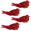 Davies 4 Pack 9cm Clip on Glitter Birds Christmas Decoration
