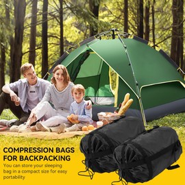 Cyrank Compression Pack Bag, 2 Piece Compression Sack for Sleeping Bag, Nylon Sleeping Bag, Camping Hiking Backpack for Travel