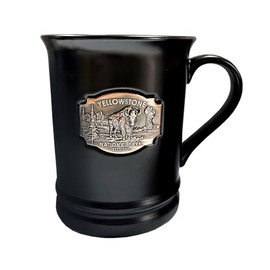 Americaware Yellowstone 3D Medallion 18 oz Black Matte Mug