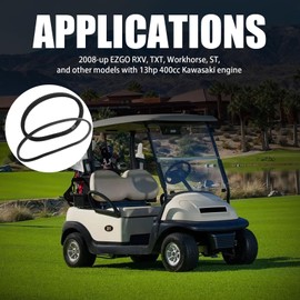 Gjhch Drive Belt & Starter Belts Kit for EZGO RXV, TXT, Workhorse ST Golf Cart 2008-Up, Golf Cart Belt and Club Car Belt Replacement 606136, 606138, Set of 2