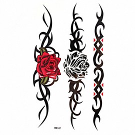 MapofBeauty Tribal Armband Pattern Waterproof Temporary Tattoo Paper Sticker 2 Sheets Per Pack