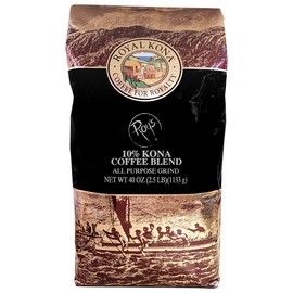 Royal Kona 10% Kona Coffee Blend, Roy's Pacific Roast - Ground, 40 Ounce Bag