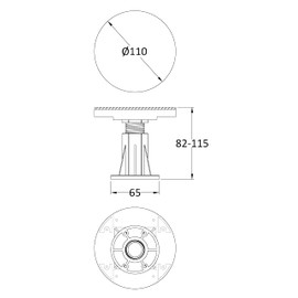 nuie NTP001A Modern Bathroom Pack of 6 Shower Tray Legs, Clips and Screws, White