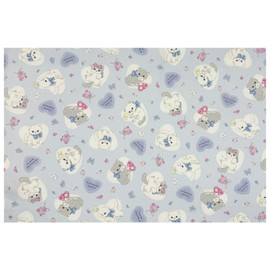 Miwaki Placemat, Fabric Placemat, For Children, Girls, Elementary School, Elementary School Students, Simple, With Name Tag, Made in Japan, Motif, Blue, Heart, Flower, Fluffy, Cat, BL 1 Piece, L