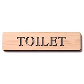 Katachi Lab Door Plate, Toilet, Tree, Sign Plate, Washroom, Wood, Japanese Cypress, Sealing Type, Made in Japan