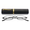 EYE ZOOM 4 Pack Compact Slim Metal Reading Glasses with