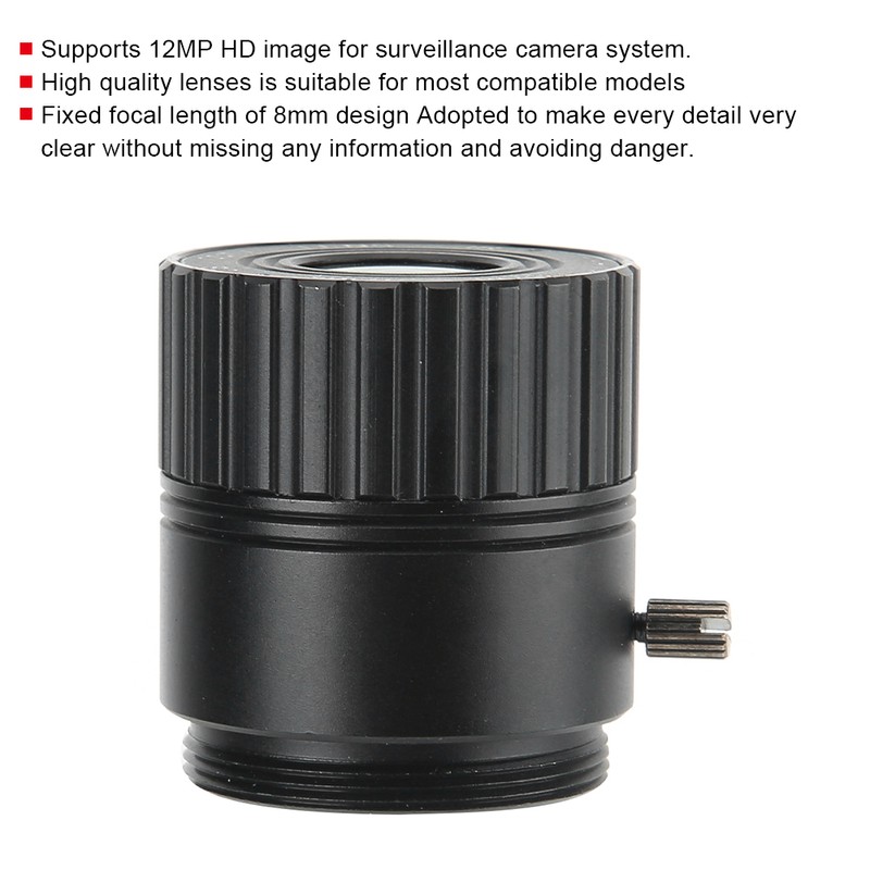 8mm 12MP HD F1.2 1/2.5 CS Interface Security Fixed CCTV