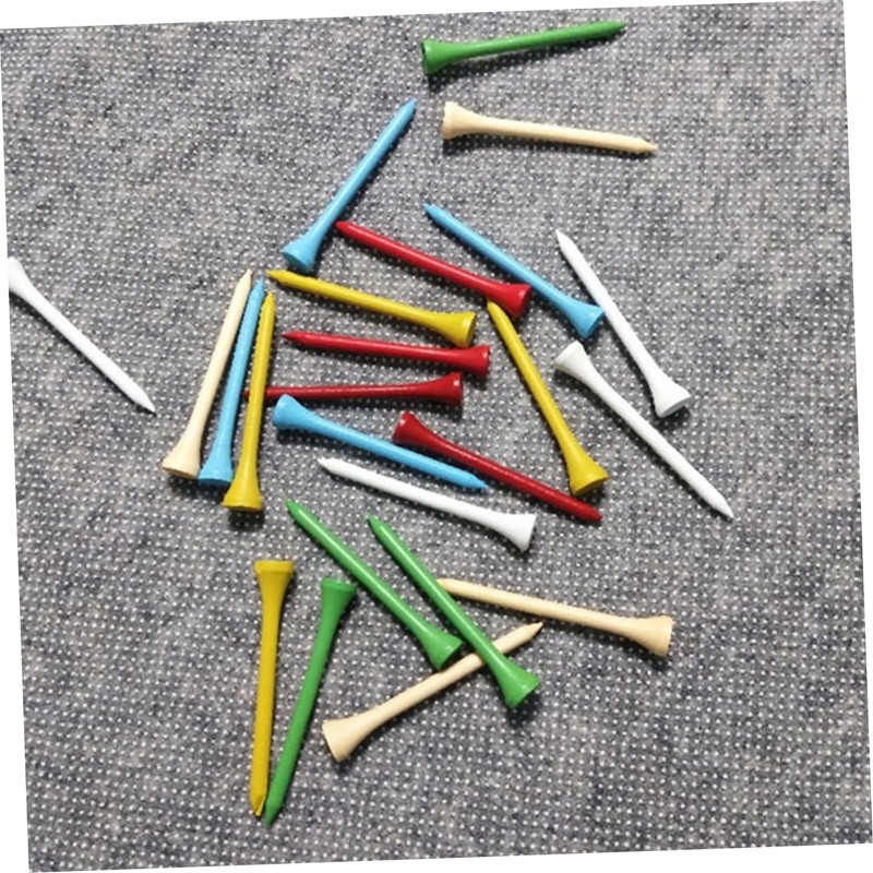 Sosoport 2sets Golf Tees Wood Outdoor Protective Tees 7cm Length