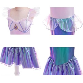 Yabijiojio Little Girls Mermaid Costume Kids Toddler Mermaid Dress Princess Birthday Costumes with Crown 10T Years pink