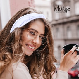 Motique Accessories White Solid Twist Turband Headwrap Hair Band for Women