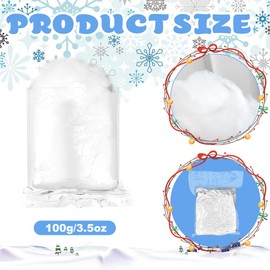 CYNNXIA Christmas Fake Snow Decor 3.5ounce Artificial Snow Blanket Soft Indoor Snow Fiber Fluffy Snow for Winter Mantle Village Nativity Christmas Decoration (100g/3.5ounce)