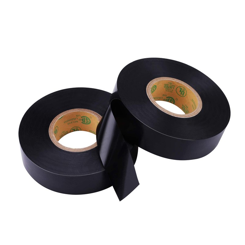 Lichamp 10-Pack Black Electrical Tape Waterproof, 3/4 in x 66ft,
