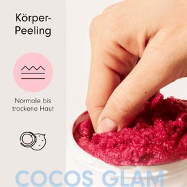 HelloBody Coco Glam pink body scrub (200 g), vegan body scrub for dry skin, natural scrub for body and face, scrub with coconut fragrance.