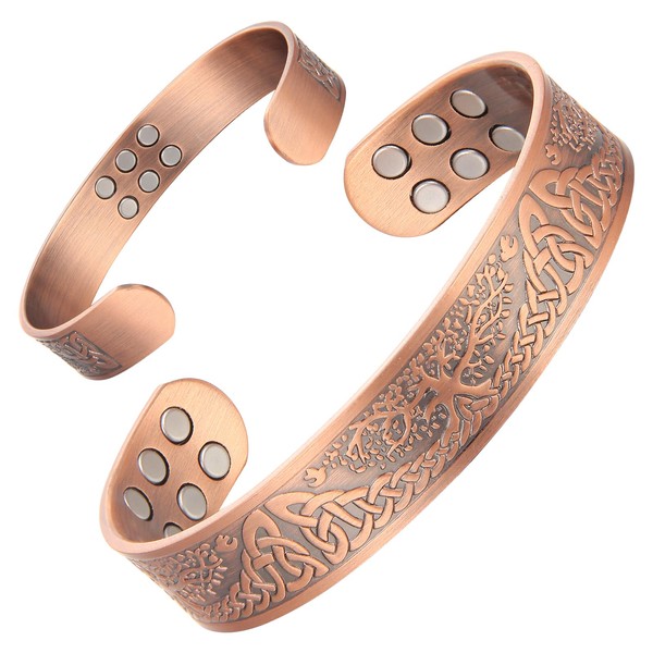 MagEnergy Copper Bracelet for Men, Ultra Strength Magnetic Bracelet with