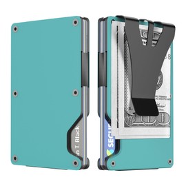ETOFIXEE Men's Wallets，Slim Wallet for men，Wallet mens，Rfid wallet ，Card Wallet ，Metal Wallet for men, Credit Card Holder. (Mint Blue)